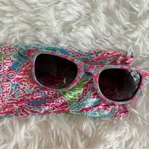 Lily Pulitzer sunglasses with case! pink patterned